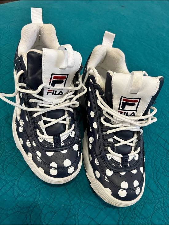 Fila Shoes - FILA Navy Sneakers with White Polka Dots size 8.5
